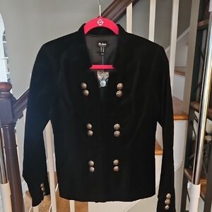Du Jour Black Velvet/Velour Jacket Size 2 NWT